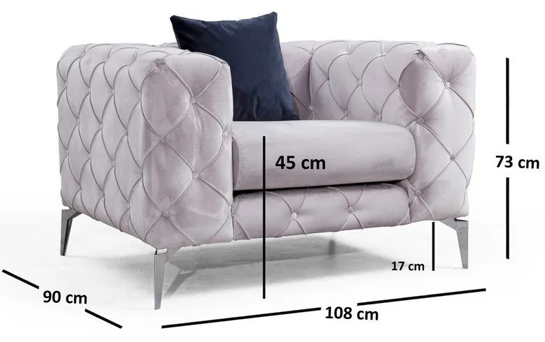 Fotoliu gri deschis Como – Artie