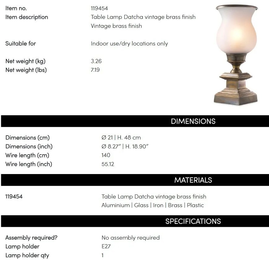 Veioza, Lampa de masa LUX Datcha