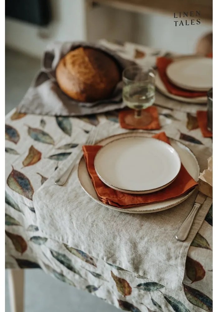 Față de masă din in 140x140 cm Golden Fall – Linen Tales