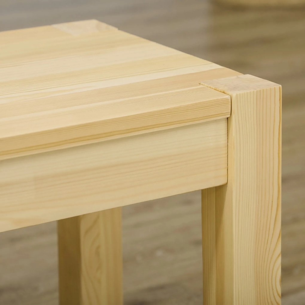 HOMCOM Bancă de Sufragerie din Lemn 150 cm, pentru 3 Persoane, Ideală pentru Bucătărie sau Intrare, Finisaj Natural | Aosom Romania