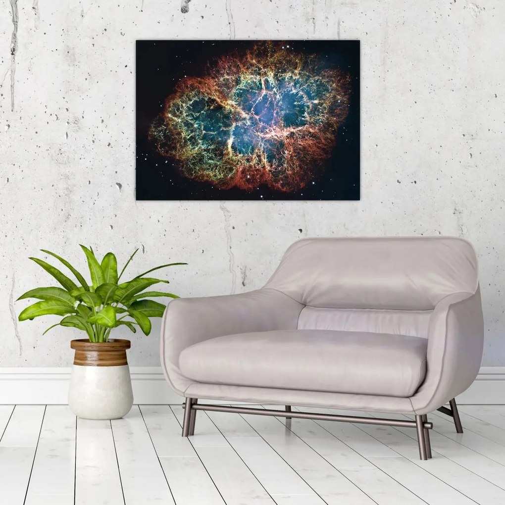Tablou pe sticlă - Nebuloasa Crabului (70x50 cm)