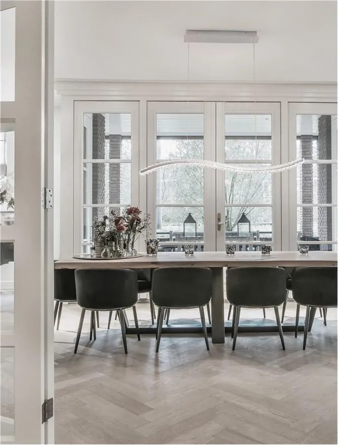 Lustra LED suspendata, cristal design elegant AURELIA crom