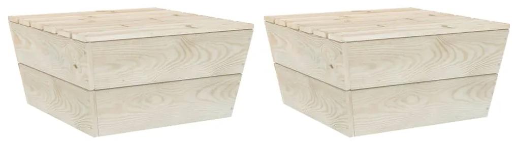Mese de gradina, 2 buc., 60 x 60 x 30 cm, lemn de molid tratat 1, Masa (2 buc.)