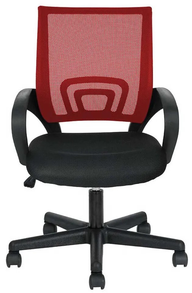 Scaun de birou rotativ cu cotiere-rosu