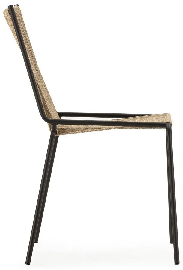 Scaune de dining bej stivuibile 2 buc. din metal Emily – Marckeric