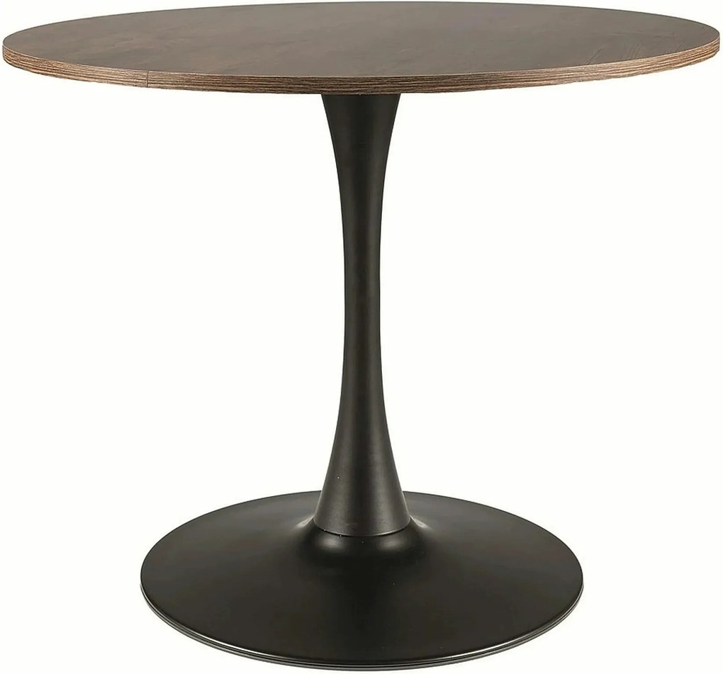 Masa rotunda lemn bucatarie AMADEO II, nuc/negru mat, 90x76 cm