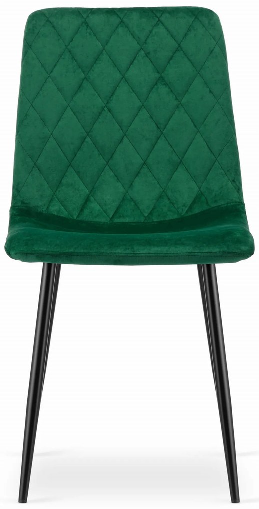 Verde scaun bucatarie TURIN din catifea cu picioare negre