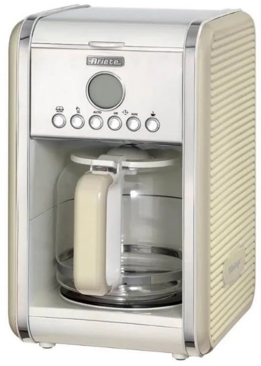 Cafetiera Ariete VINTAGE AMERICANO 1342/03, 960W, 2.1 L, Timer, Programare, Pauza, Sistem anti-picurare, Bej