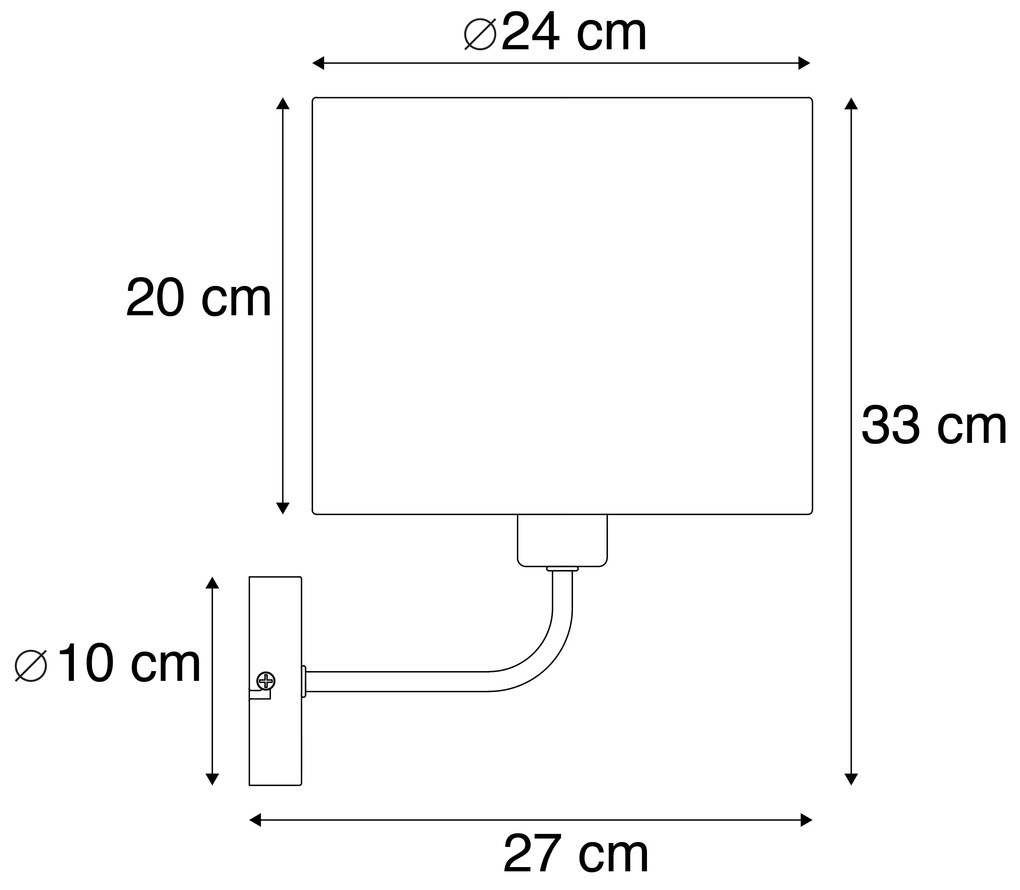 Aplică clasică aurie cu abajur din stofă albă - Cas