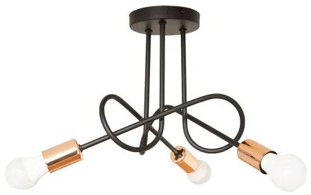 Lustră aplicată LED OXFORD 3x E27/15W/230V neagră