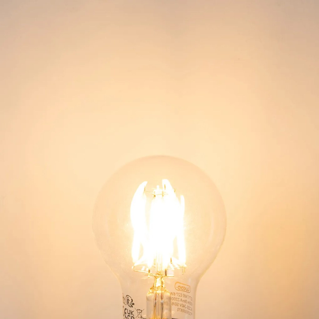 Set de 5 becuri LED E27 A60 transparente 6W 630lm 2200K