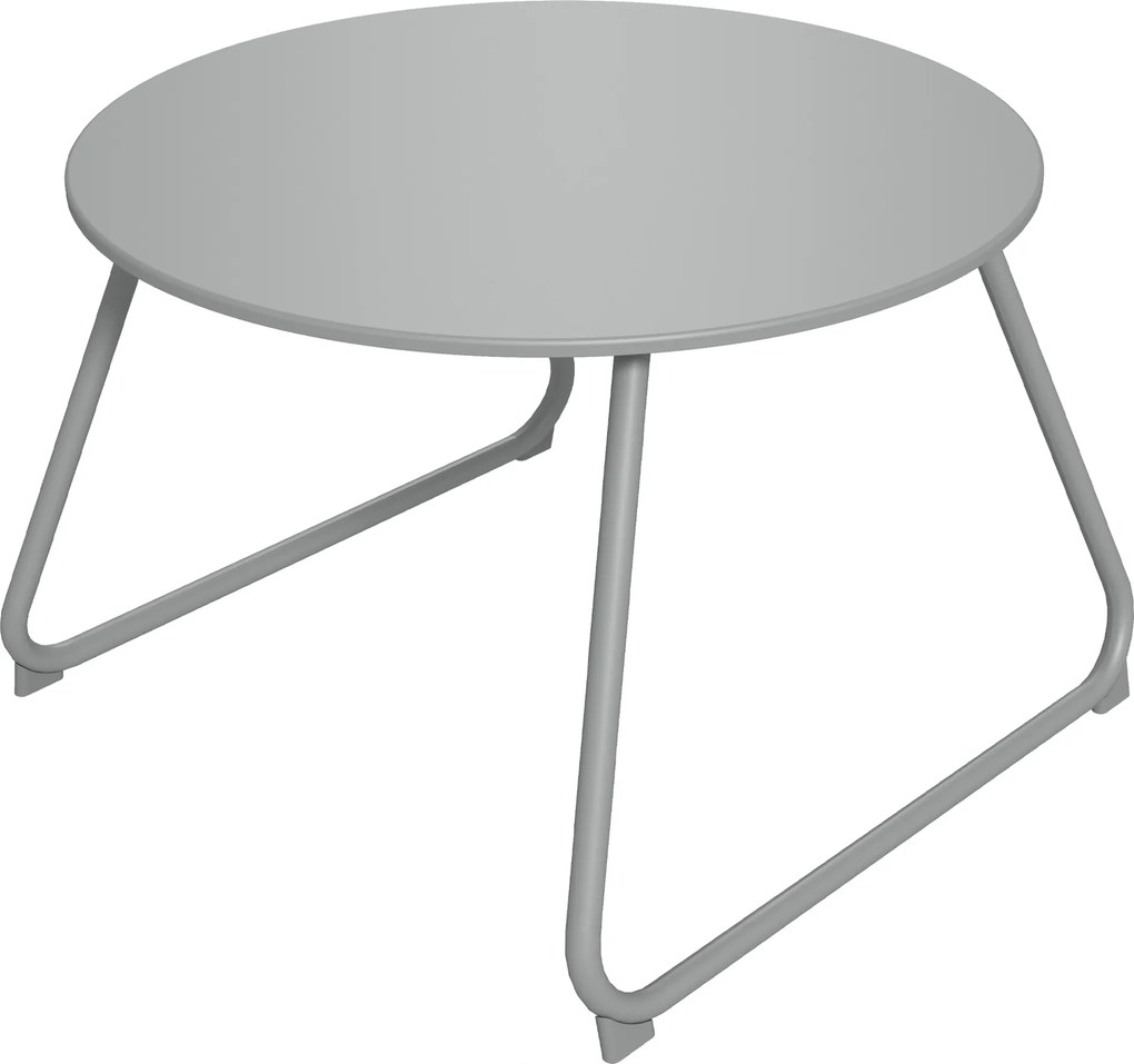 Outsunny Masă de cafea de grădină rotundă, masă de cafea de exterioare, Ø60 cm, picioare reglabile antiderapante, metal epoxidic, gri | Aosom Romania