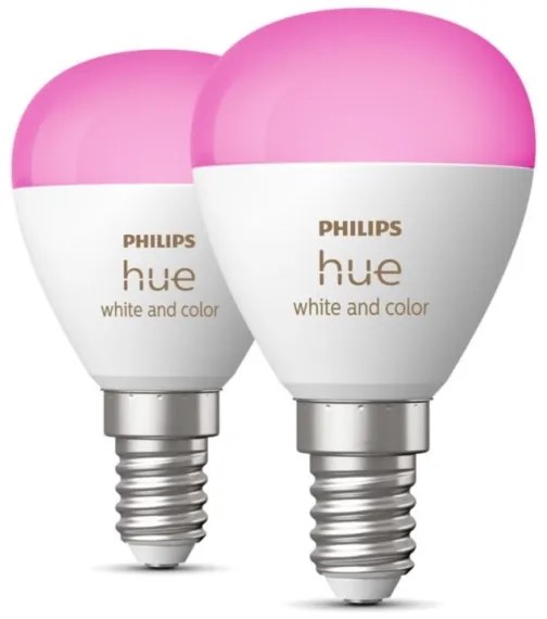 SET 2x bec LED RGBW dimabil Philips Hue WACA P45 E14/5,1W/230V