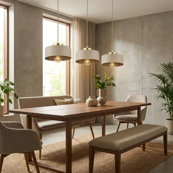 Brilagi - Lustră pe cablu SPRING 3xE27/60W/230V bej/auriu