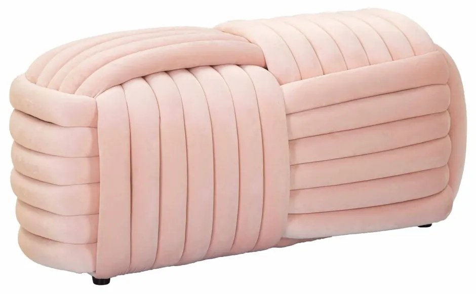 Bancă roz-deschis cu tapițerie din catifea Softy – Mauro Ferretti