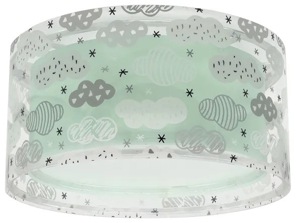 Plafonieră pentru copii CLOUDS 2xE27/60W/230V verde Dalber 41416H