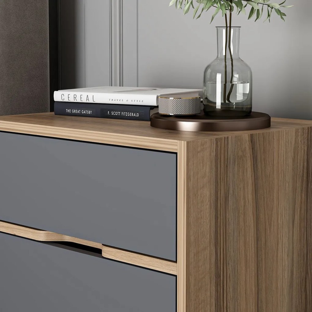 Noptieră Elina Walnut Anthracite