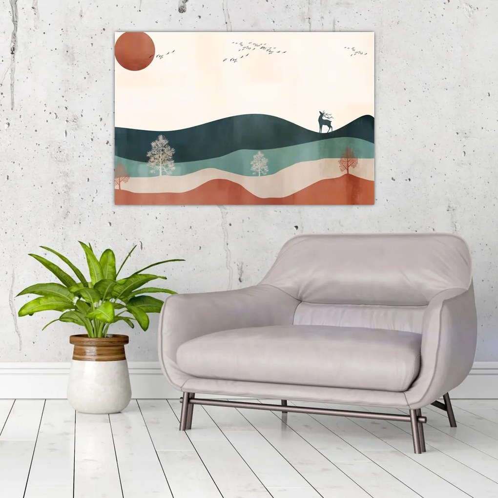 Tablou - Peisaj ilustrat (90x60 cm)