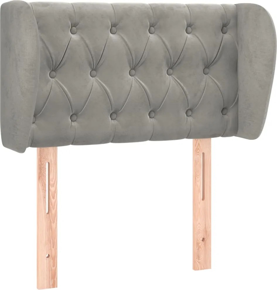 vidaXL Tăblie de pat cu aripioare gri deschis 83x23x78/88 cm catifea