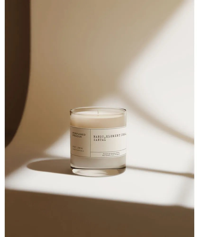 Lumânare parfumată din ceară de soia timp de ardere 40 h #67 Mango, Clementine, Sandalwood – Perfumed Prague