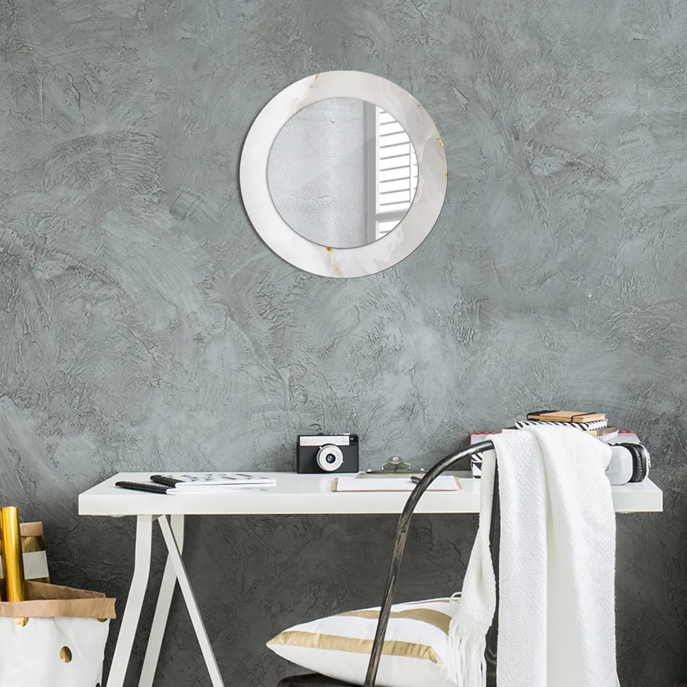 Decor oglinda rotunda Marmură strălucitoare fi 50 cm