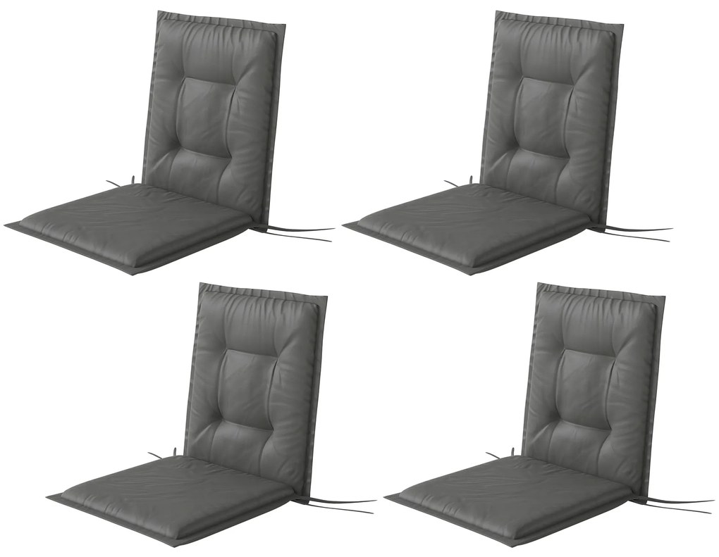 Outsunny Set de 4 perne de șezut 108 x 50 x 5 cm, perne pentru scaune cu curele, pentru interior și exterior, Hellgrau | Aosom Romania
