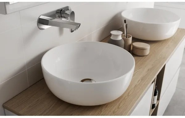 Cersanit K116-047-ECO - Lavoar pentru montare pe blat MODUO, Ø 35 cm, ceramică, alb lucios