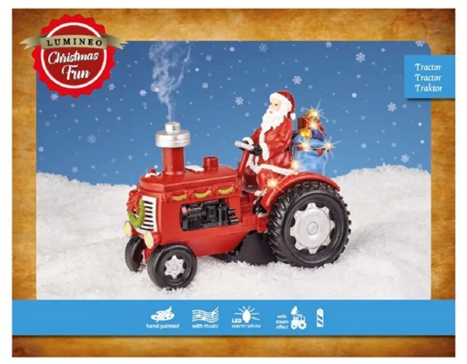 Decoratiune luminoasa Tractor, Lumineo, 7 LED-uri, 19x15 cm, multicolor