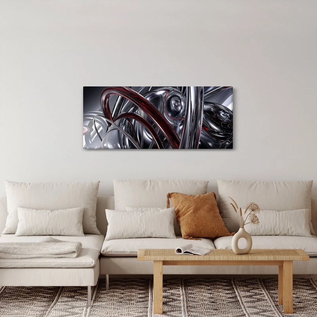 Tabloul cu abstracție în gri (120x50 cm)