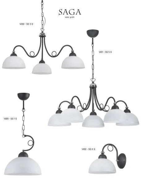 Jupiter 1490 - Lustra cu lant SAGA 3xE27/60W/230V