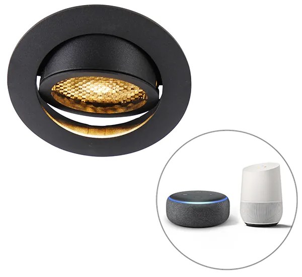 Spot integrat inteligent negru cu WiFi GU10 reglabil - Ude Honey