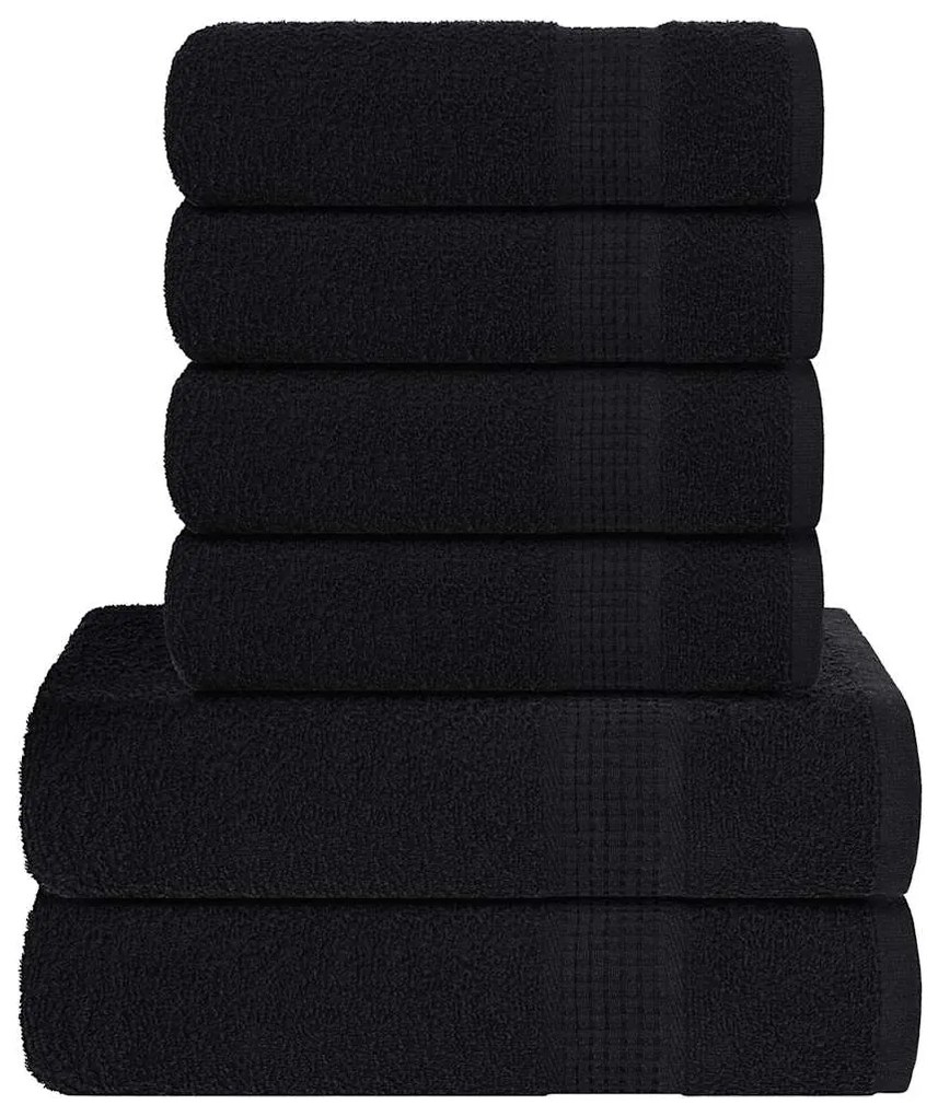 vidaXL Set prosoape 8 buc Negru 360 g/m² 100% bumbac