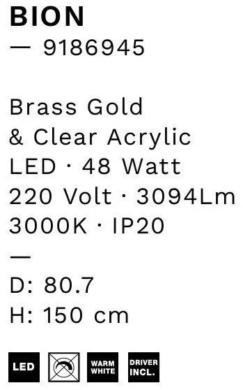 Candelabru LED design modern cu 8 brate Bion