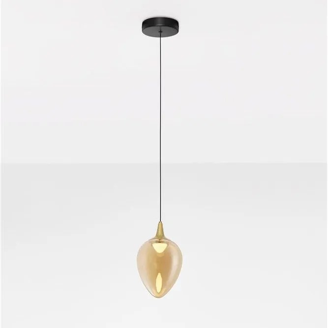 Pendul LED modern, Metal, Sticla, Champaign, Nali