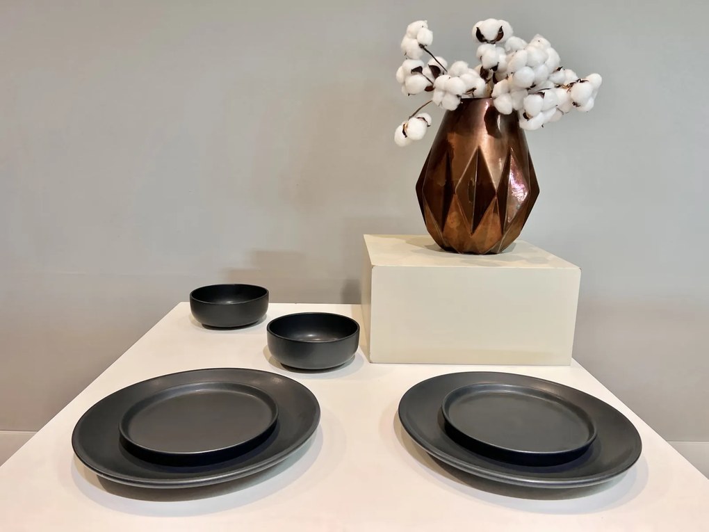 Set 2 Piese Vulcano DUO Lucios (Platou 29cm+Farfurie Lucioasa 20cm)