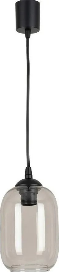 Brilagi - Pendul LED pe cablu R GLASS 1xE27/60W/230V Ø 14 cm negru/gri fumuriu
