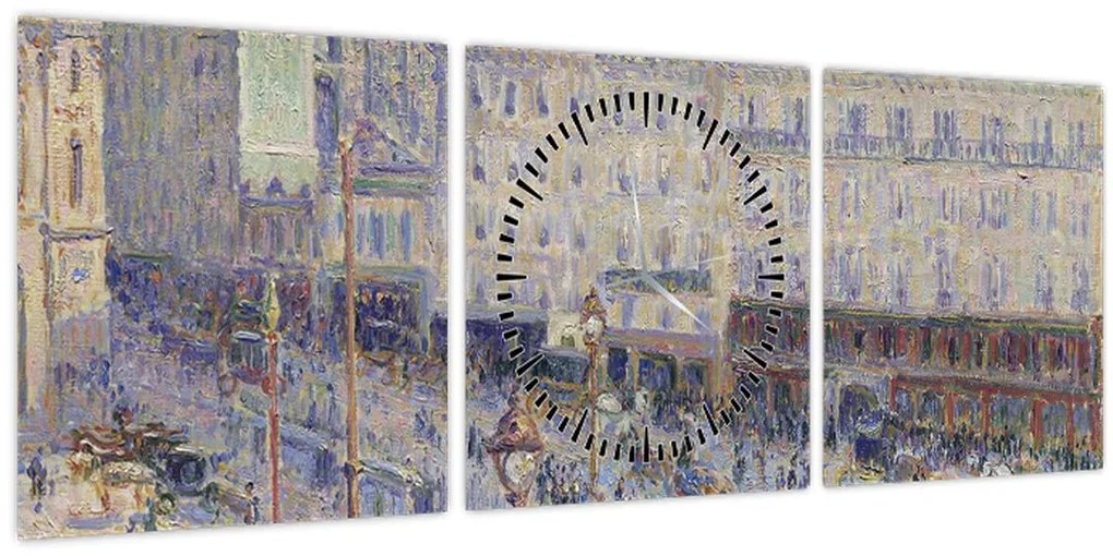 Tablou - Camille Pissarro, The Place du Havre, reproducere (cu ceas) (90x30 cm)