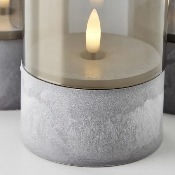 Brilliant - Set de 3 lumânări LED BOUGIE LED/2xAA IP44 gri/fumuriu