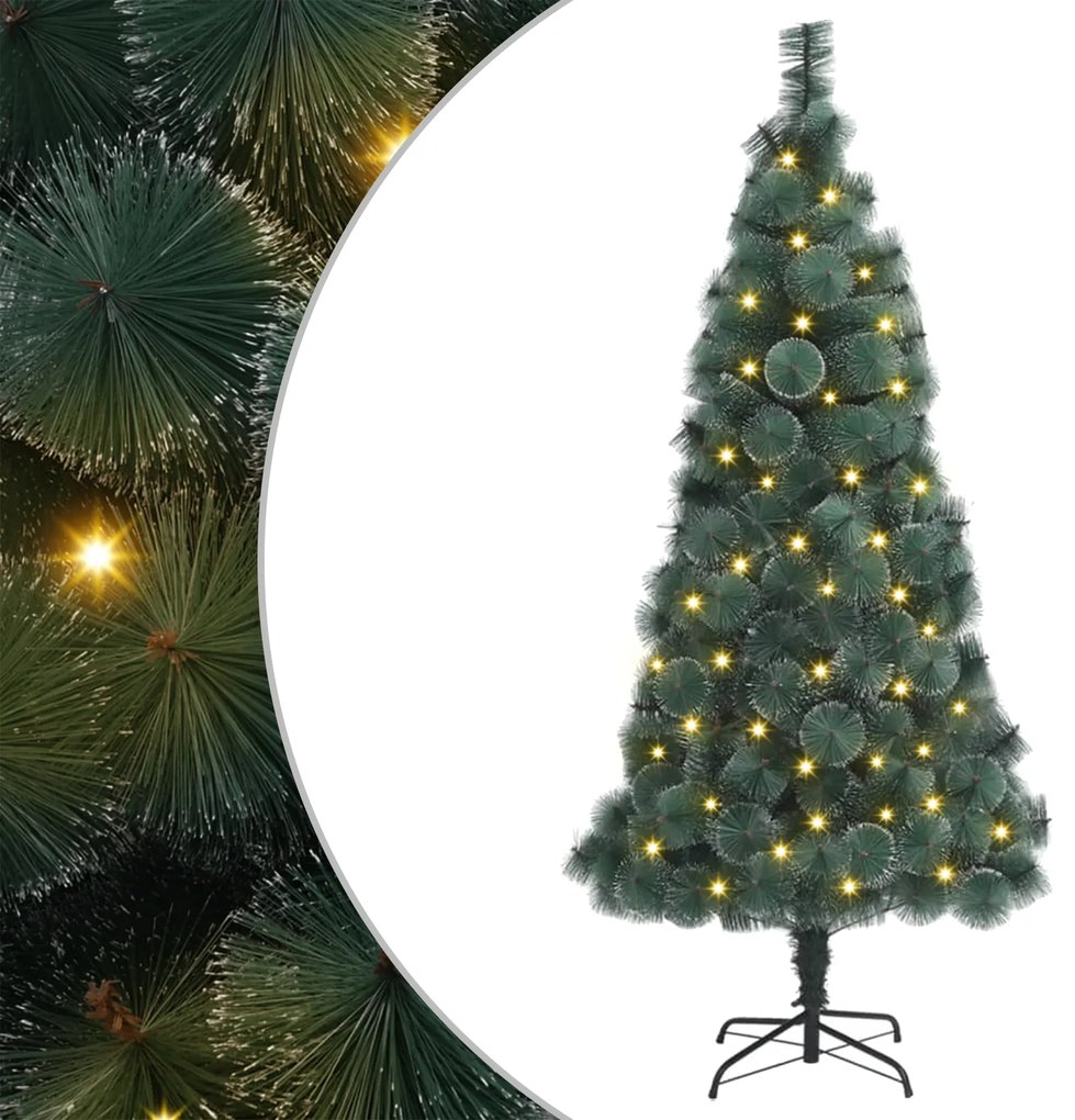 vidaXL Brad de Crăciun artificial pre-iluminat Verde 180 cm PET