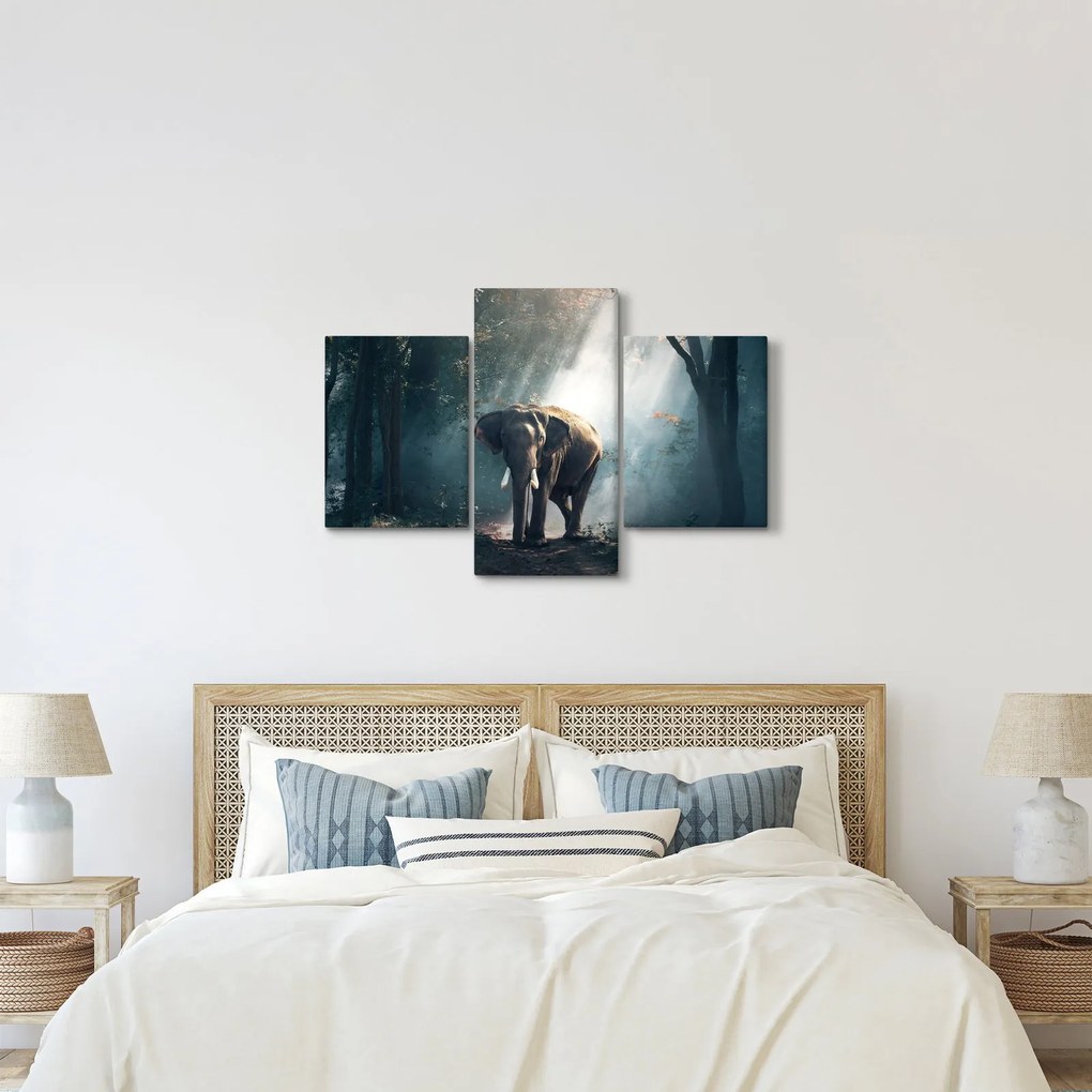 Tablou cu elefant în djunglă (90x60 cm)