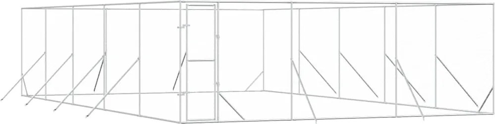 vidaXL Padoc de exterior pentru câini argintiu 6x10x2m oțel galvanizat