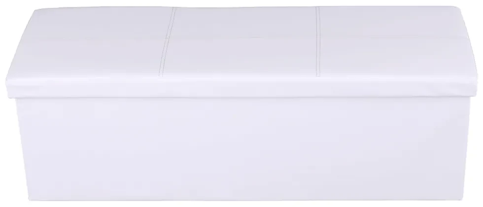 Taburet pliabil, piele eco alb, ZAMIRA
