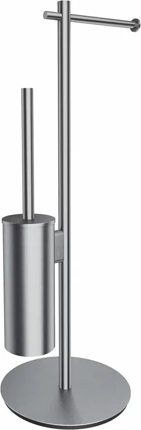 Suport hartie freestanding cu spatiu pentru perie nichel Omnires Modern Project
