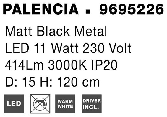 Lustra / Pendul LED modern design minimalist PALENCIA negru