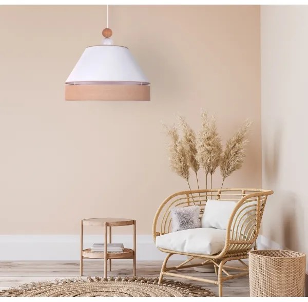 Duolla - Lustră pe cablu AVIGNON 1xE27/15W/230V d. 50 cm albă/maro