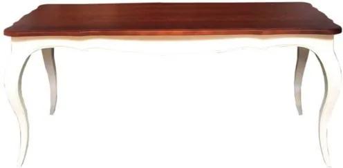 Masuta dreptunghiulara Lady Grace din lemn alb cu maro 180x90x80 cm