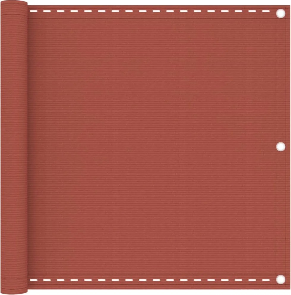 vidaXL Paravan de balcon, cărămiziu, 90x500 cm, HDPE