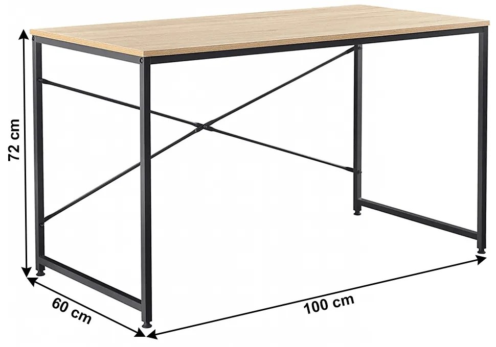 Masă de scris Bazzi TYP 2 (stejar + negru). 1034299