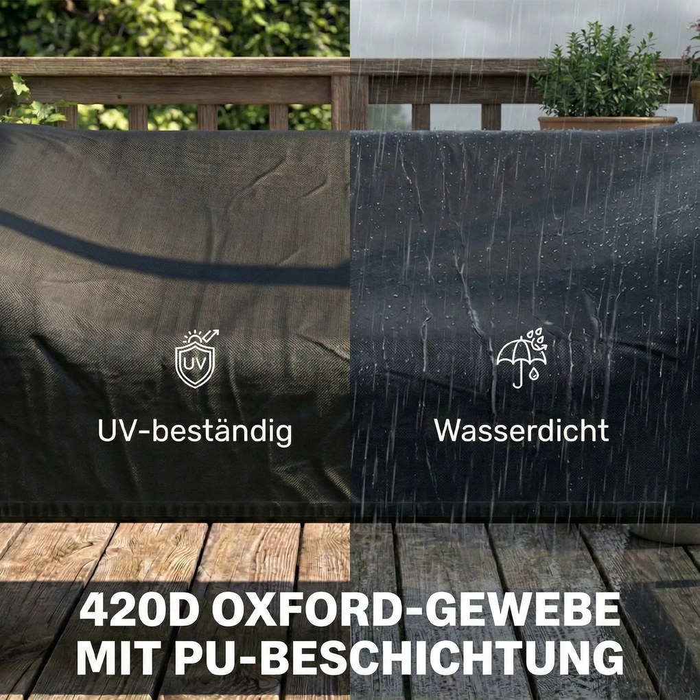 Outsunny Husă pentru leagăn de grădină 3 locuri, husă de protecție impermeabilă, rezistentă la vânt și la UV, țesătură Oxford 420D | Aosom Romania