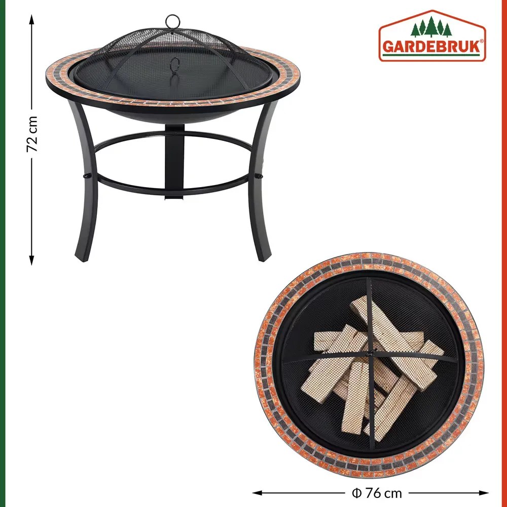 Deuba Semineu Fuoco Ø76 cm - mozaic